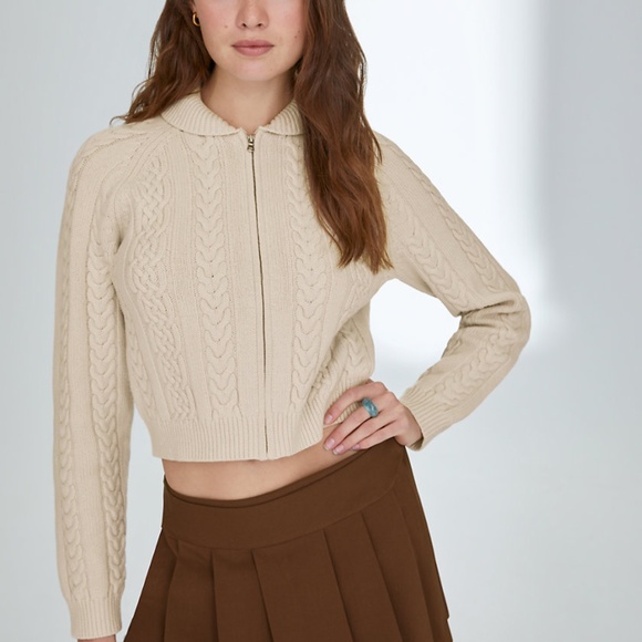Sunday Best Gigi Zip-Up Sweater XXS Brown Aritzia - Picture 2 of 2